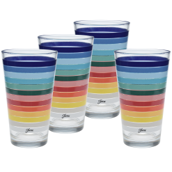Fiesta China 16 oz. All Colors Stripe Cooler Glass - Set of 4
