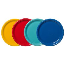 Fiesta China Mixed Vibrant Bistro Coupe 10 1/2 Inch Dinner Plate, Set of 4
