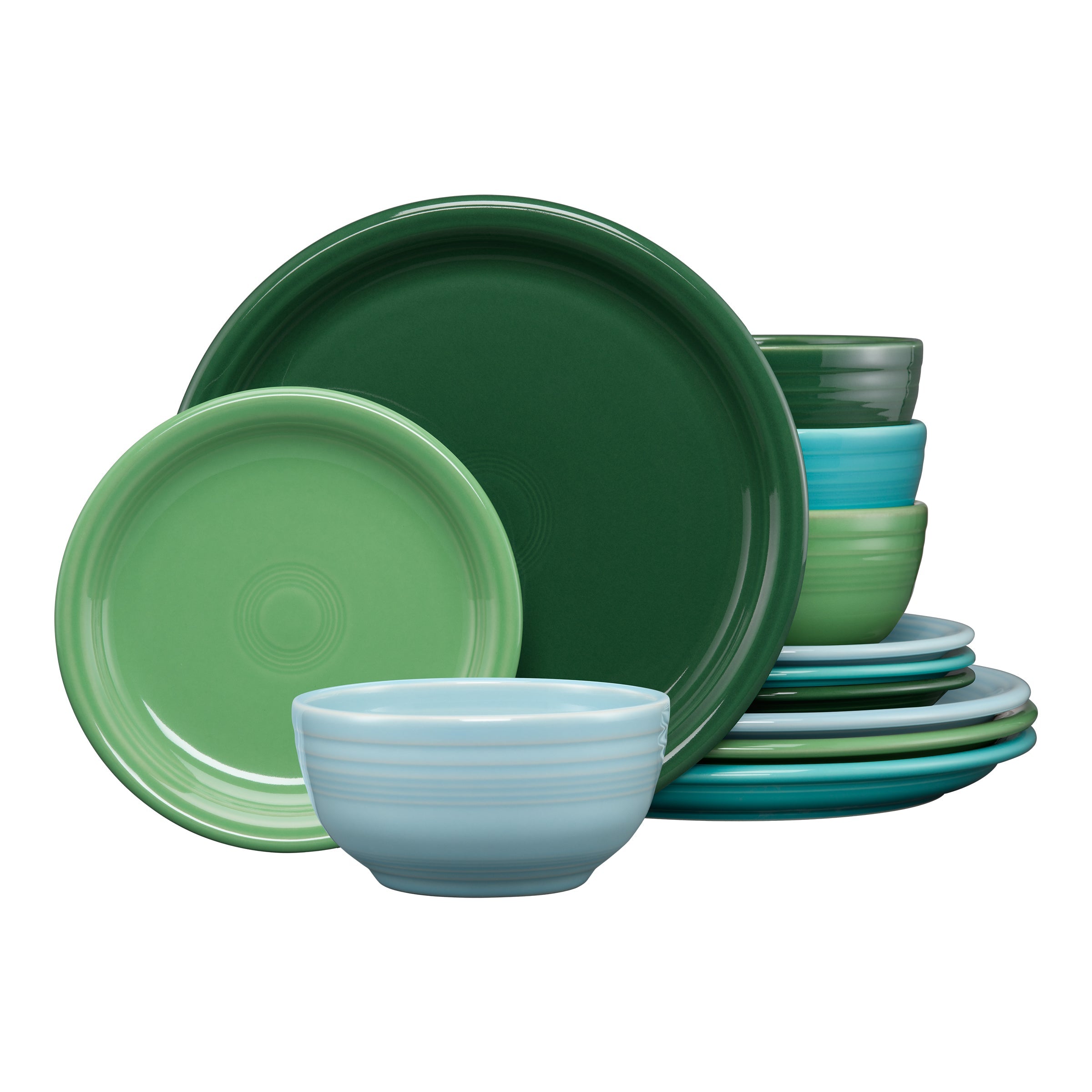 Fiesta China Mixed Aegean Bistro Coupe 12-Piece Dinnerware Set, Service for 4