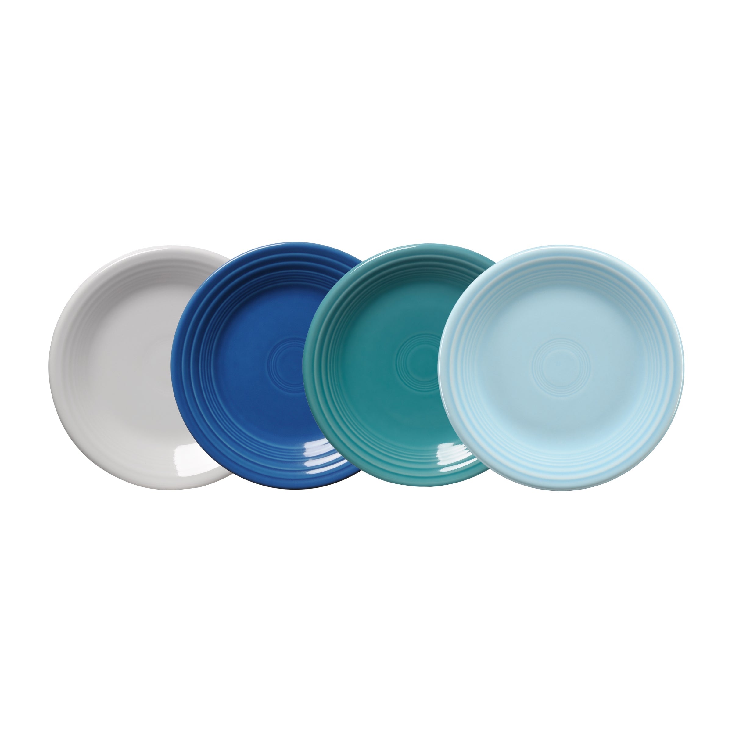 Fiesta China Mixed Coastal Blues Classic Rim 7 1/4 Inch Salad Plate, Set of 4