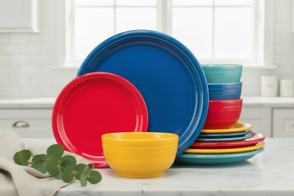 Fiesta China Mixed Vibrant Bistro Coupe 12-Piece Dinnerware Set, Service for 4 - Image 3