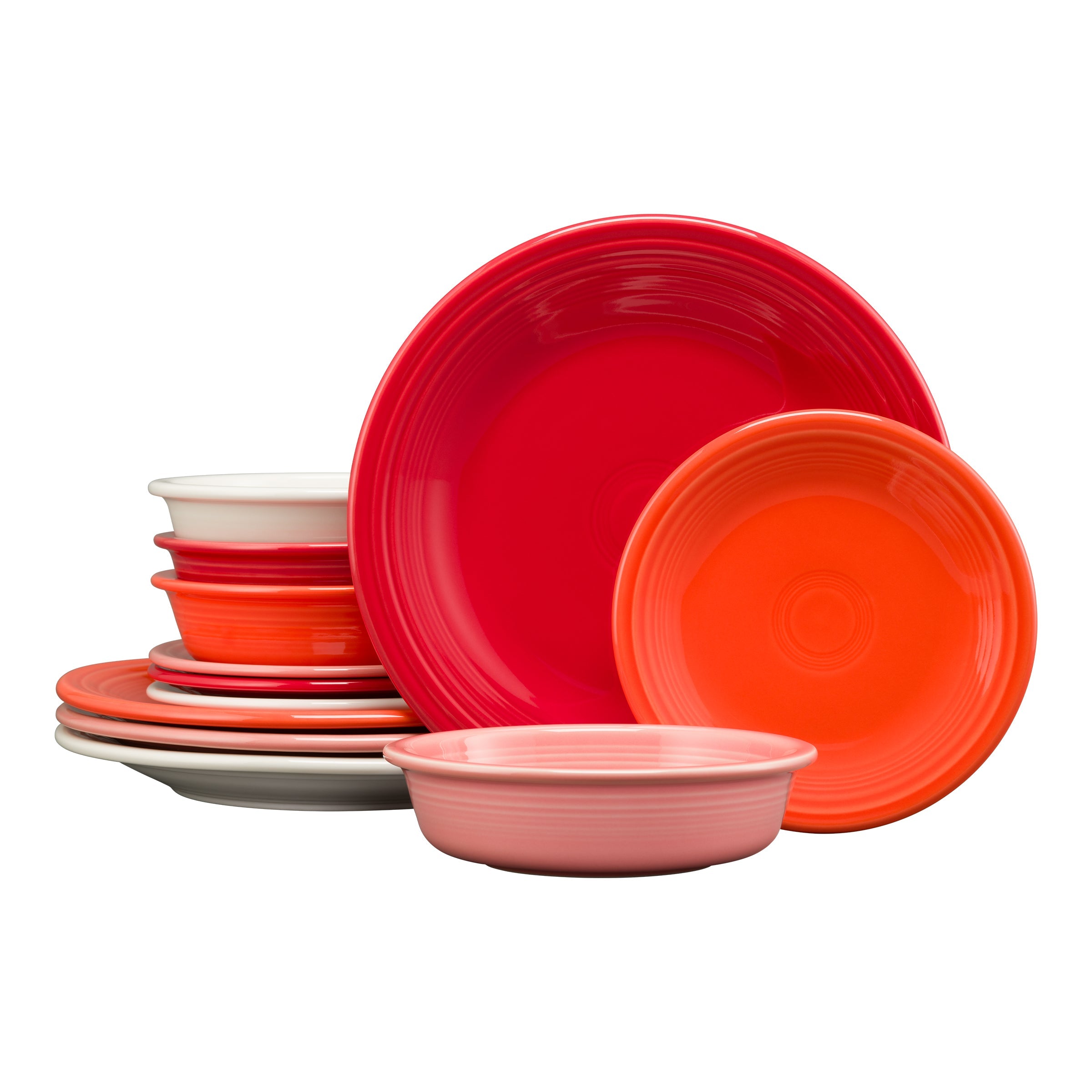 Fiesta China Mixed Sunset Horizon Classic Rim 12-Piece Dinnerware Set, Service for 4