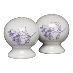 Fiesta China Botanical Floral Lavender 2 5/8 Inch Salt and Pepper Shaker Set