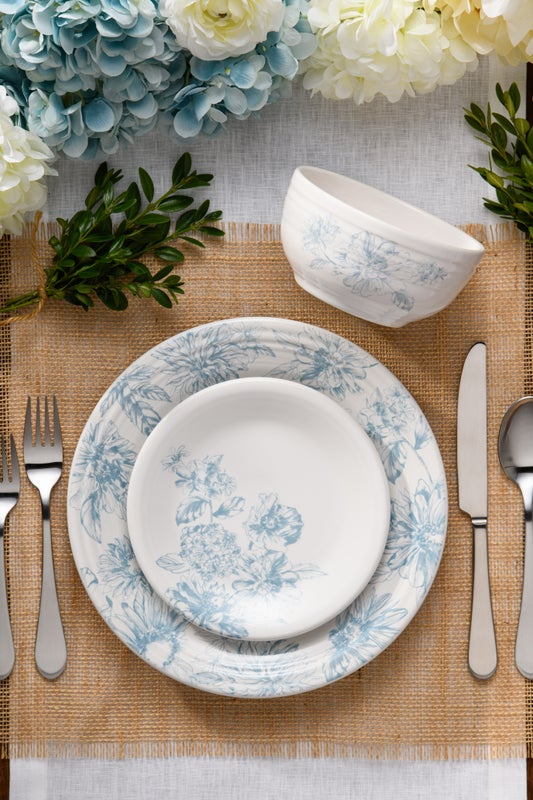 Fiesta China Botanical Floral Sky Bistro Coupe 5 1/2 Inch Cereal Bowl 22 OZ - Image 2