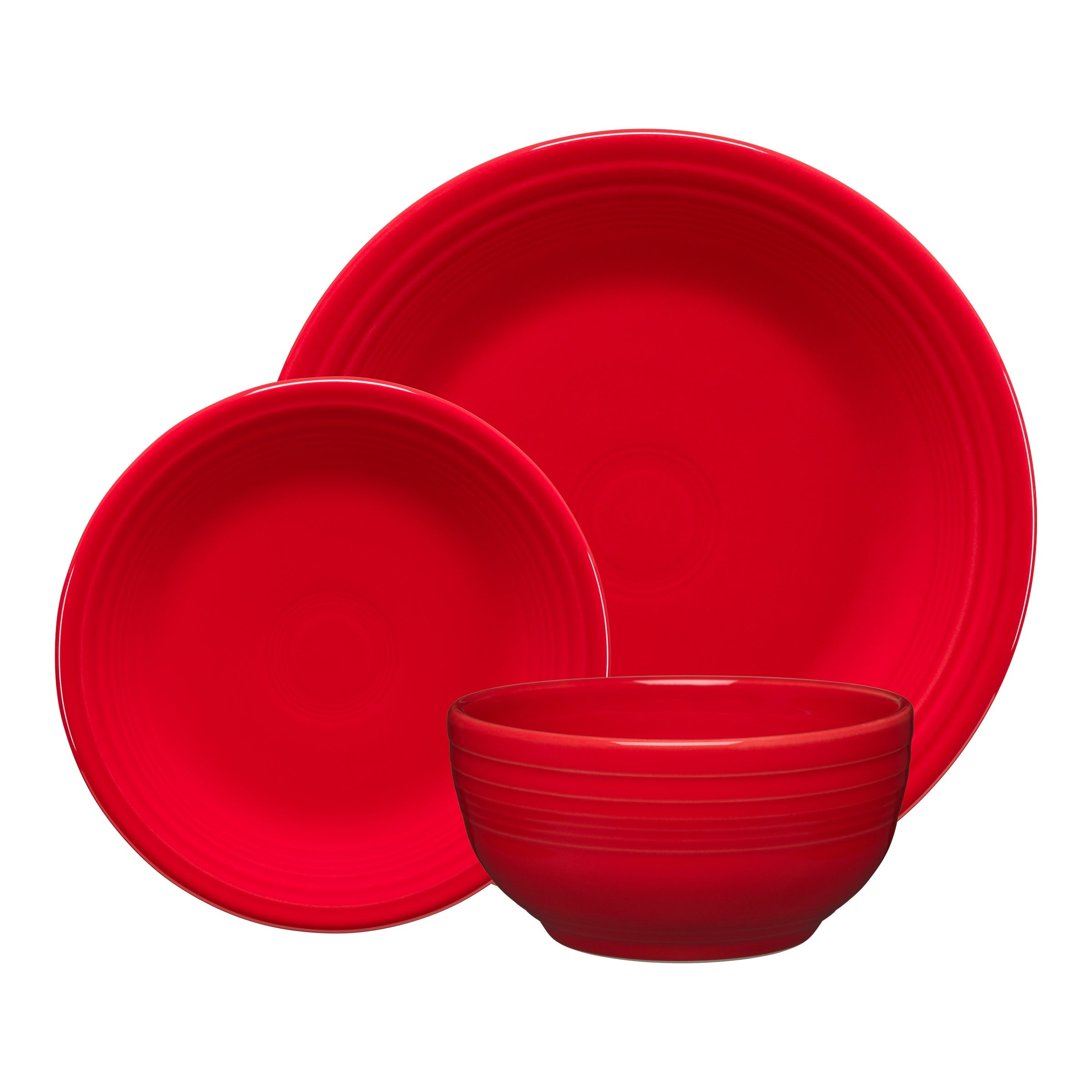 Fiesta China Scarlet Classic Bistro 3-Piece Place Setting, Service for 1