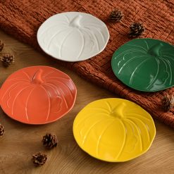 Alternative view of Fiesta China Pumpkin Shaped Plate 8 1/2 Inch