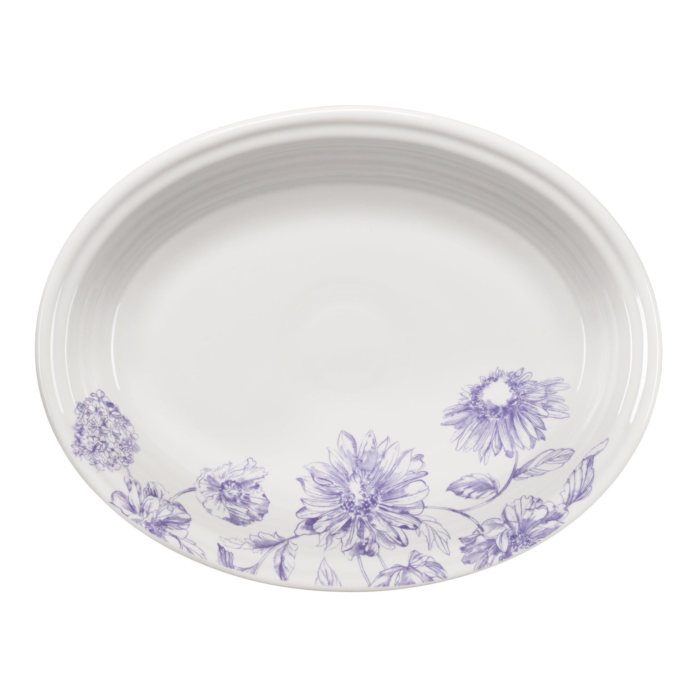 Fiesta China Botanical Floral Lavender 11 5/8 Inch Medium Oval Serving Platter