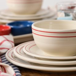Alternative view of Fiesta China Americana Scarlet Band Classic Bistro 3-Piece Place Setting, Service For 1
