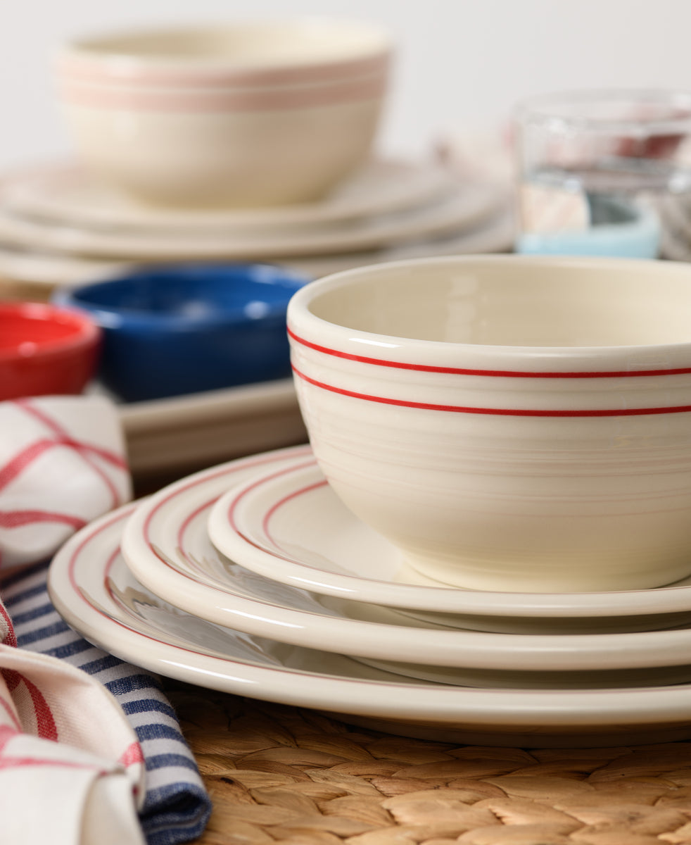 Fiesta China Americana Scarlet Band Classic Bistro 3-Piece Place Setting, Service For 1 - Image 2