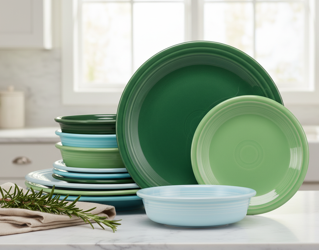 Fiesta China Mixed Aegean Classic Rim 12-Piece Dinnerware Set, Service for 4 - Image 3
