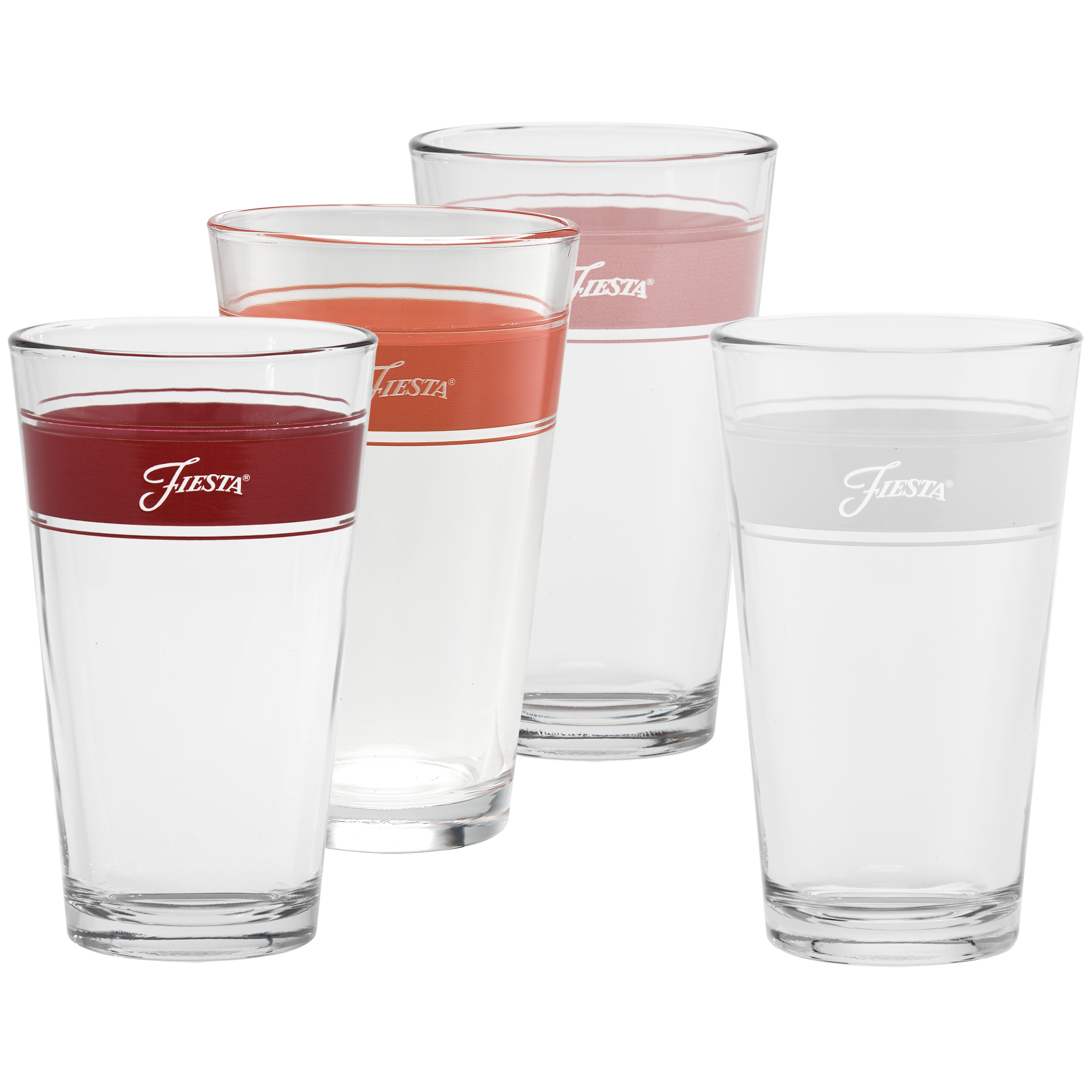 Fiesta China Sunset Horizon 16 oz. Frame Cooler Glass Mixed Color - Set of 4