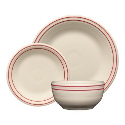 Fiesta China Americana Scarlet Band Classic Bistro 3-Piece Place Setting, Service For 1