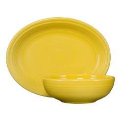 Fiesta China New Retired 2-Piece Serve Set 11 5/8 Inch Oval Platter & 38 OZ Bistro Bowl