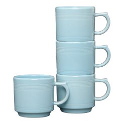Fiesta China Sky 16 OZ Set of 4 Stackable Mug Set
