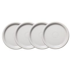 Fiesta China White Bistro Coupe 9 Inch Luncheon Plate, Set of 4