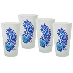 Fiesta China Retired 16 oz. Fiesta® Coastal Seahorse Frosted Cooler, Set of 4