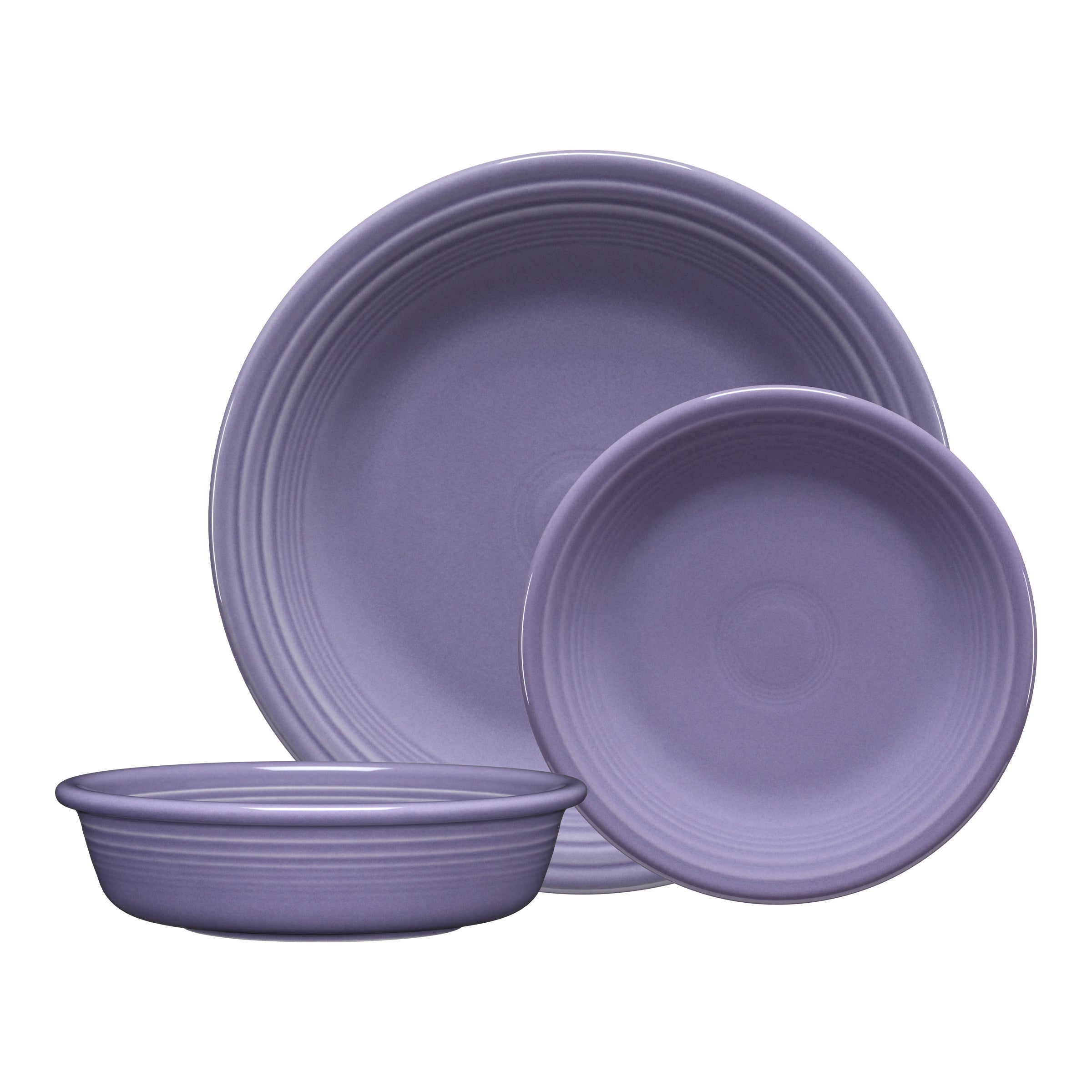 Fiesta China Lavender Classic Rim 3-Piece Place Setting, Service for 1