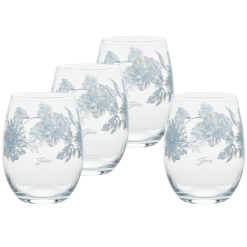 Fiesta China Botanical Floral 15 oz. Stemless Wine Glass, Set of 4