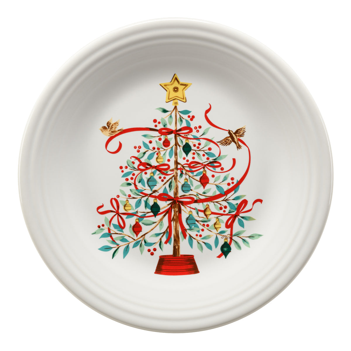 Fiesta China Holly Berry Christmas Tree Classic Rim 10 1/2 Inch Dinner Plate