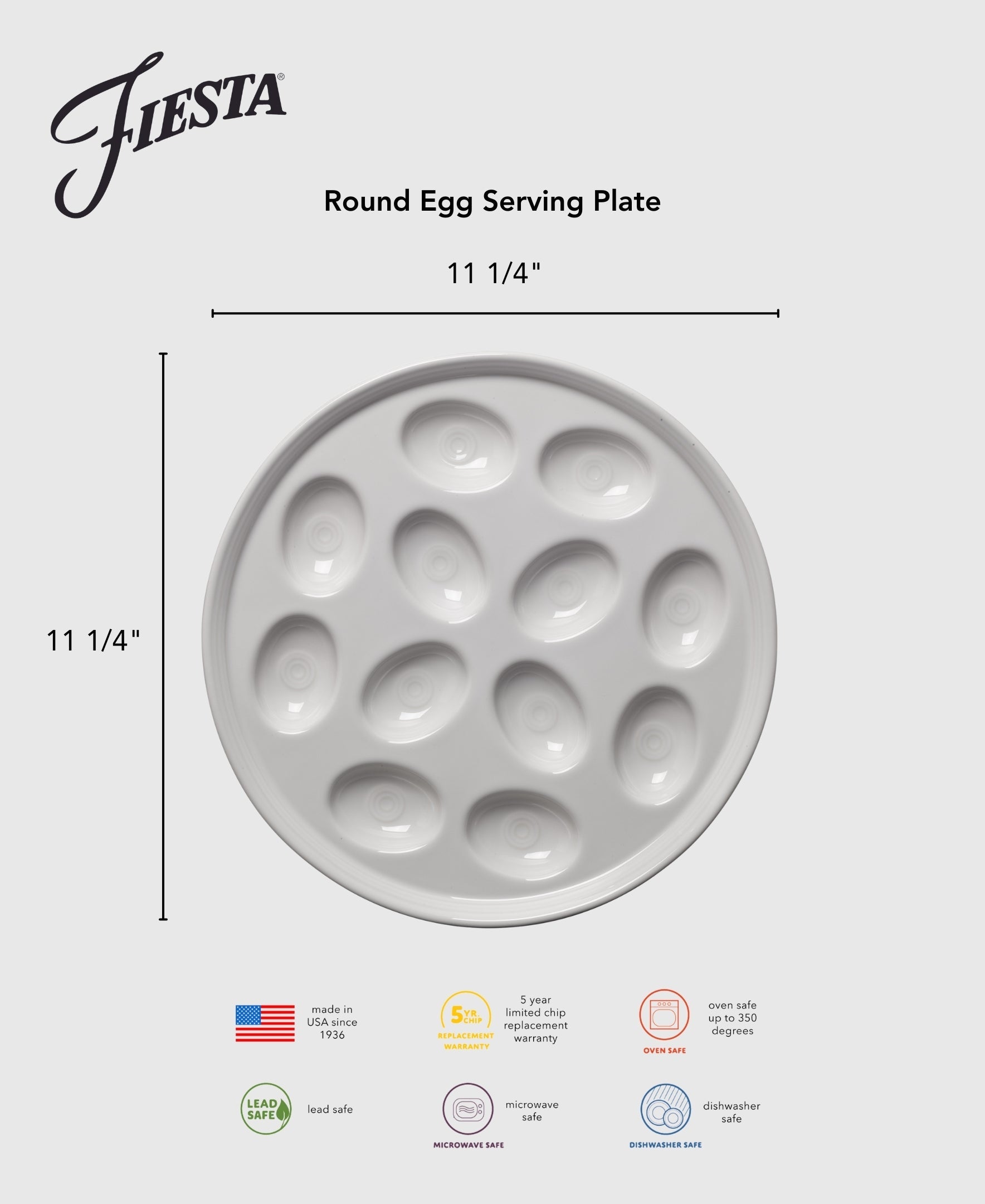 Fiesta China Round Egg Serving Platter 11 1/4 Inch - Image 5