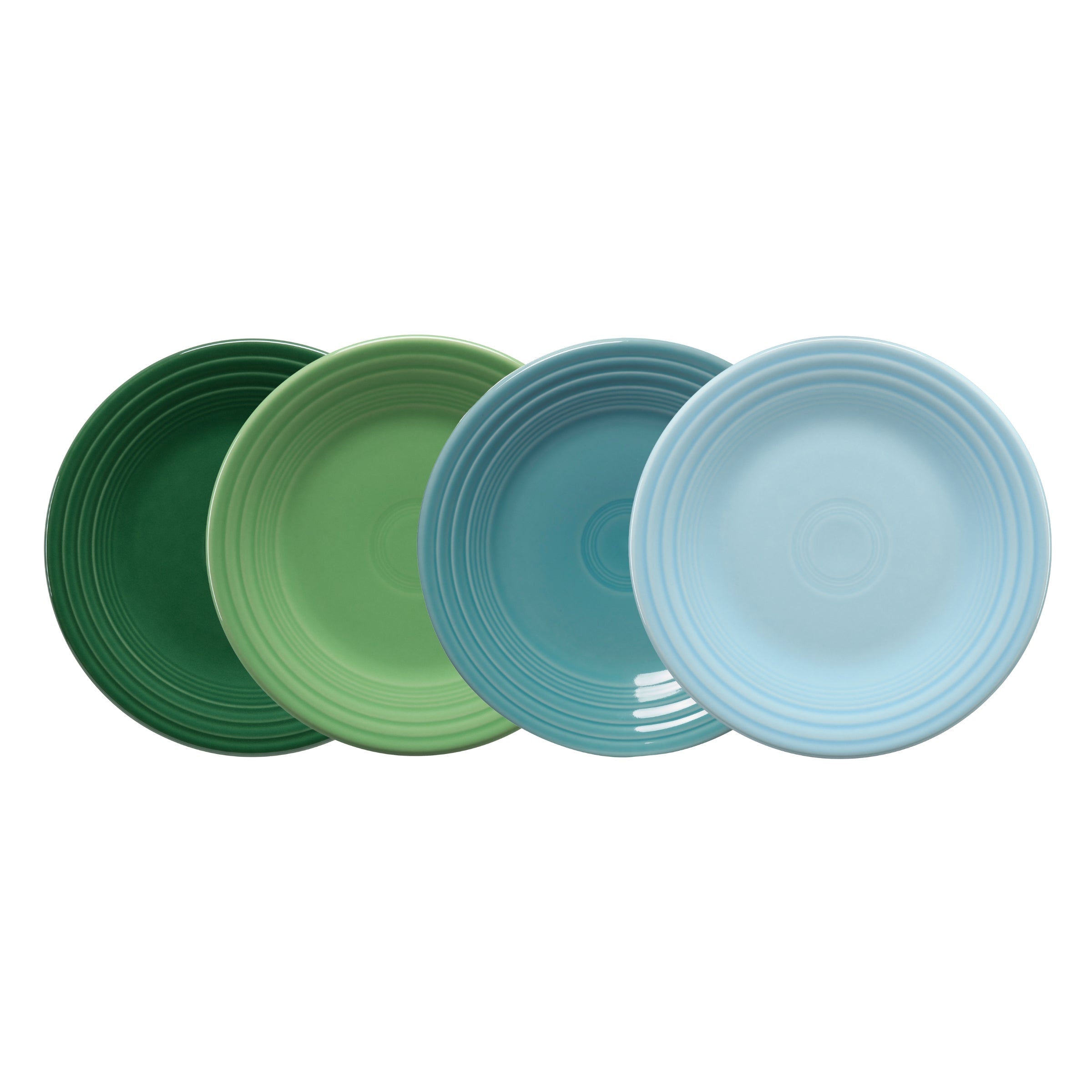 Fiesta China Mixed Aegean Classic Rim 9 Inch Luncheon Plate, Set of 4