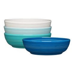 Fiesta China Mixed Coastal Blues Coupe 6 3/4 Inch Salad Bowl 24 OZ, Set of 4