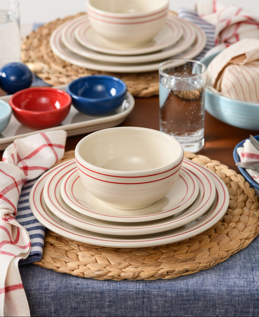Fiesta China Americana Scarlet Band Classic Bistro 3-Piece Place Setting, Service For 1 - Image 3