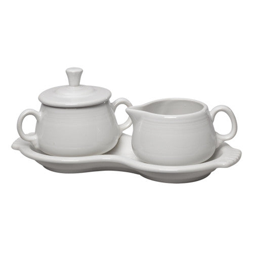 Fiesta China New Retired 4-Piece Sugar Bowl and Creamer Set with Tray - Image 5
