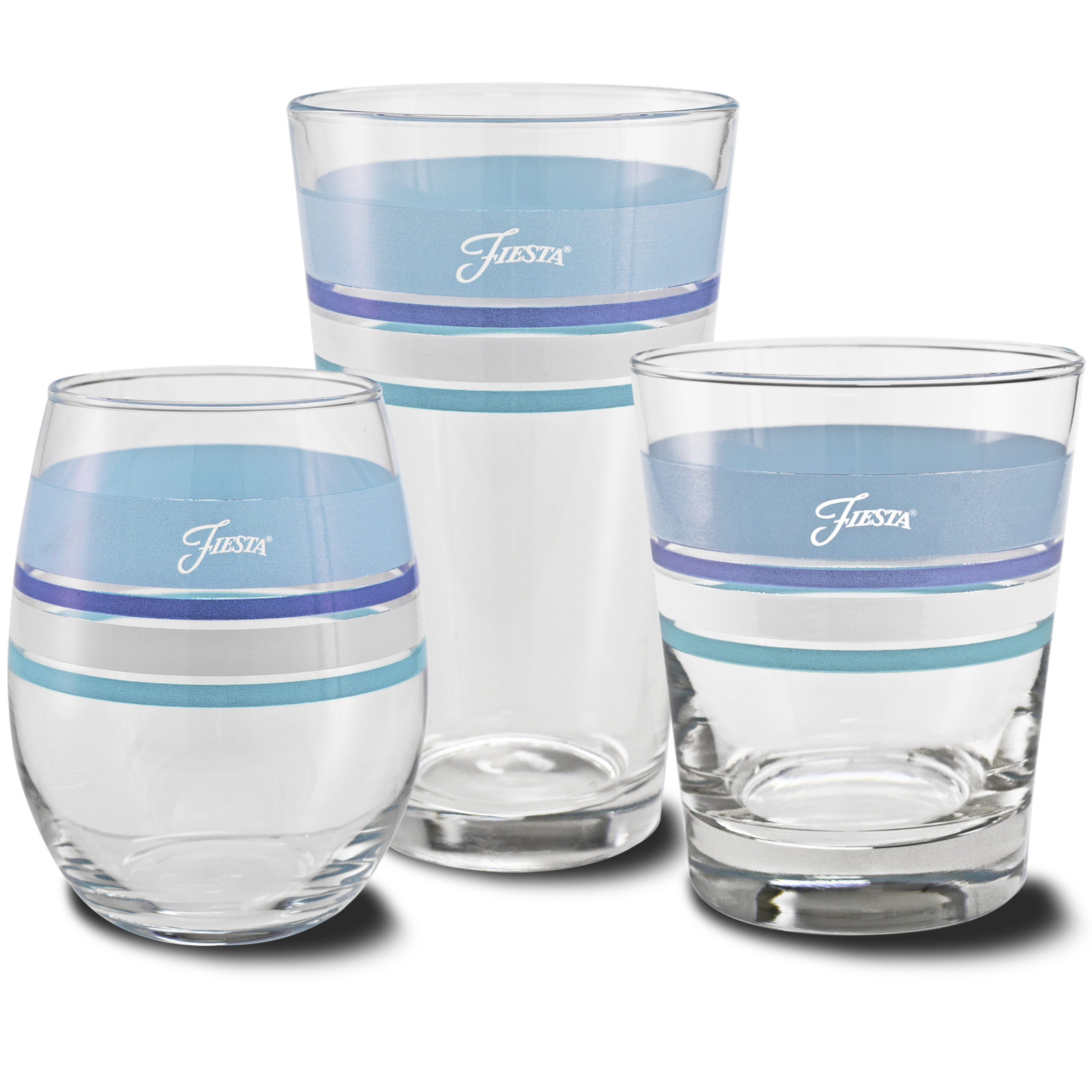 Fiesta China 16 oz. Fiesta® Edgeline Coastal Blue Cooler Glass - Set of 4 - Image 3