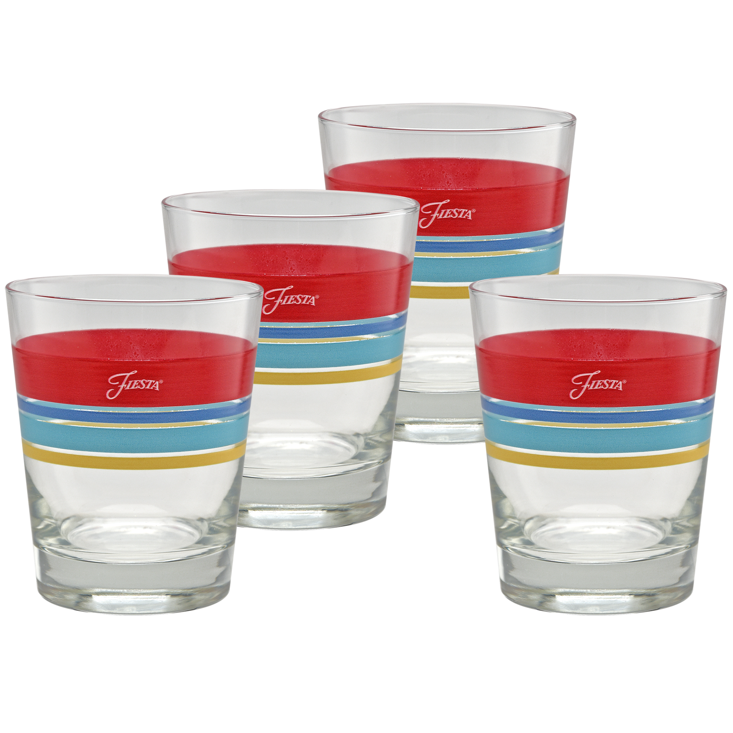 Fiesta China Vibrant 15 oz. Edgeline Tapered Double Old Fashion, Set of 4