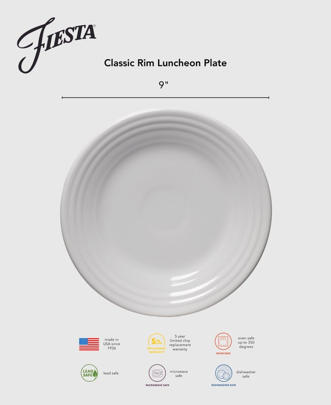 Fiesta China Botanical Floral Lavender Classic Rim 9 Inch Luncheon Plate - Image 4