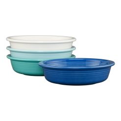 Fiesta China Mixed Coastal Blues Classic Rim 6 7/8 Inch Cereal Bowl 19 oz, Set of 4