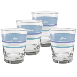 Fiesta China Coastal Blues 15 oz. Edgeline Tapered Double Old Fashion, Set of 4