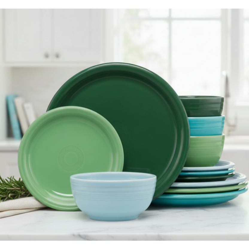 Fiesta China Mixed Aegean Bistro Coupe 12-Piece Dinnerware Set, Service for 4 - Image 3