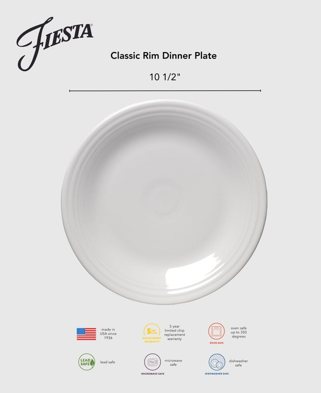 Fiesta China Botanical Floral Lavender Classic Rim 10 1/2 Inch Dinner Plate - Image 4