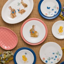 Alternative view of Fiesta China Breezy Floral Easter 13 5/8 Inch Large Oval Serving Platter Bunny & Babies