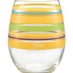 Alternative view of Fiesta China Retired 15 oz. Fiesta® Caribbean Sunset Stripes Stemless Wine, Set of 4