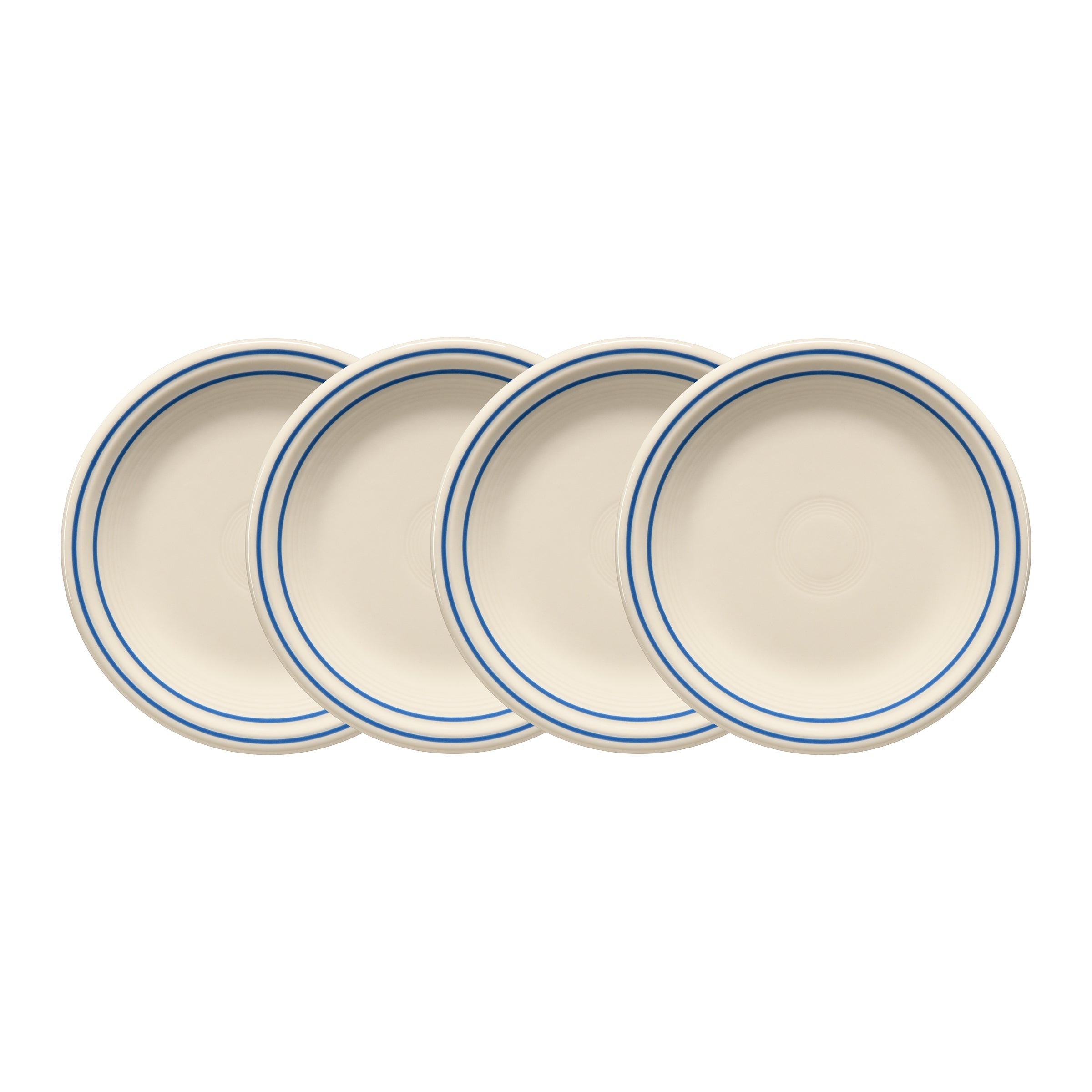 Fiesta China Americana Lapis Band Set of 4 Classic Rim 7 1/4-Inch Salad Plates