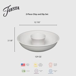 Alternative view of Fiesta China New Retired 2-Piece Chip and Dip Set 12 7/8 Inch