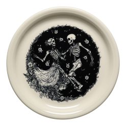 Fiesta China Skeleton Duet Linen Bistro Coupe 9 Inch Luncheon Plate