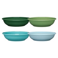 Fiesta China Mixed Aegean Classic Rim 8 3/8-Inch 34OZ Pasta Bowls, Set of 4