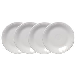 Fiesta China White Classic Rim 10 1/2 Inch Dinner Plate, Set of 4