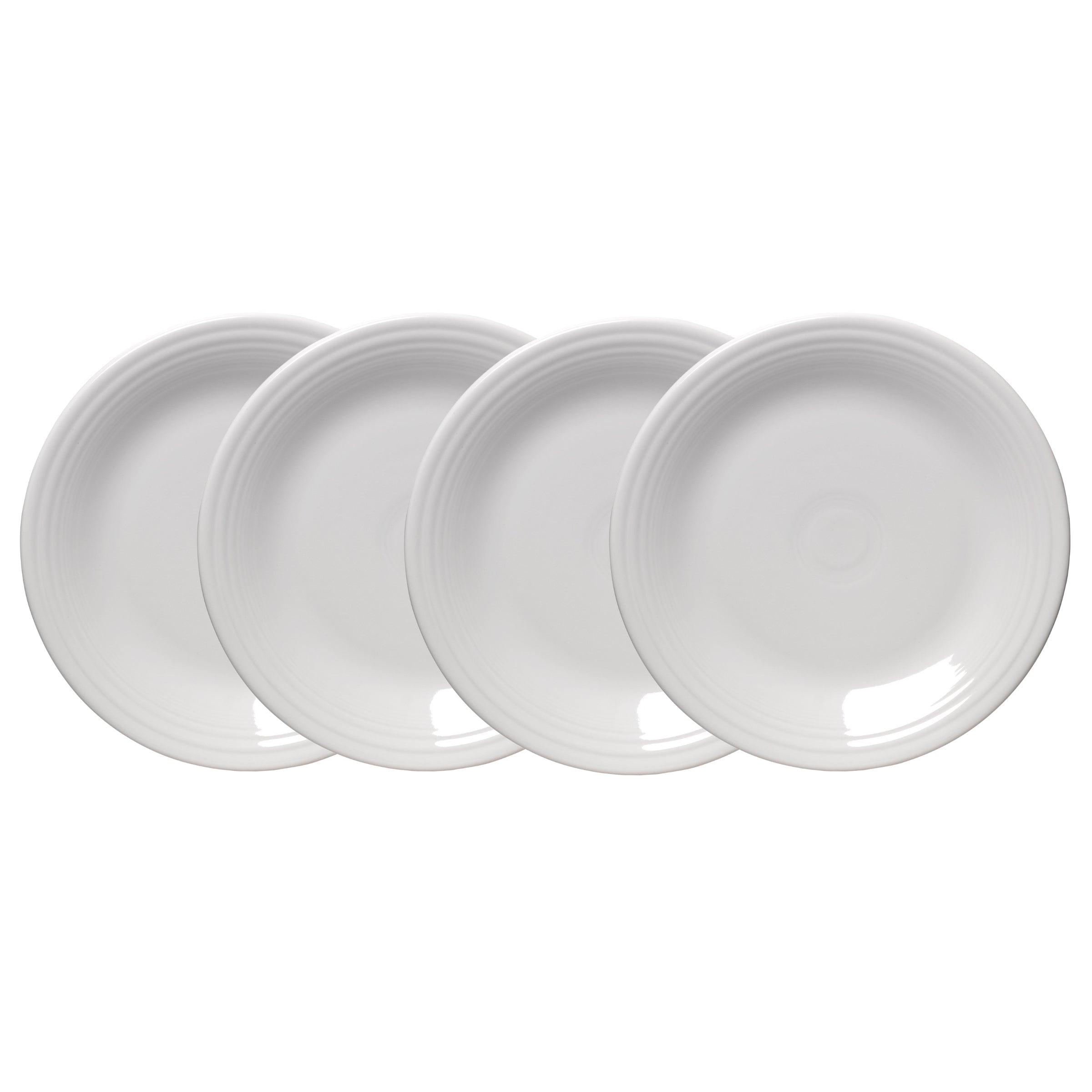 Fiesta China White Classic Rim 10 1/2 Inch Dinner Plate, Set of 4