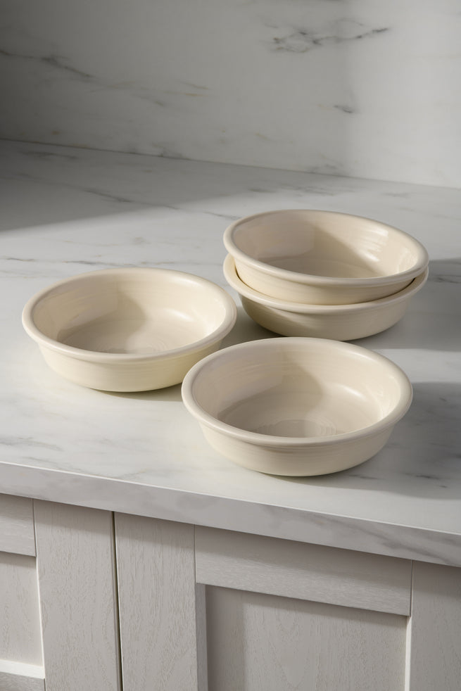 Fiesta China Linen Set of 4 Classic Rim 6 7/8 Inch Cereal Bowl 19 OZ, - Image 2