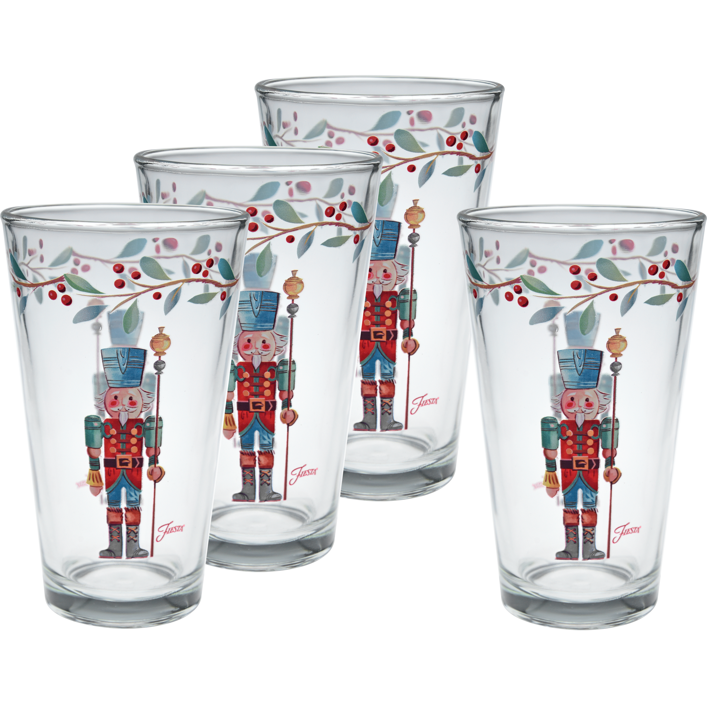 Fiesta China Nutcracker The Guardian 16 oz. Cooler Glass - Set of 4