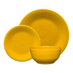 Fiesta China Daffodil Classic Bistro 3-Piece Place Setting, Service for 1