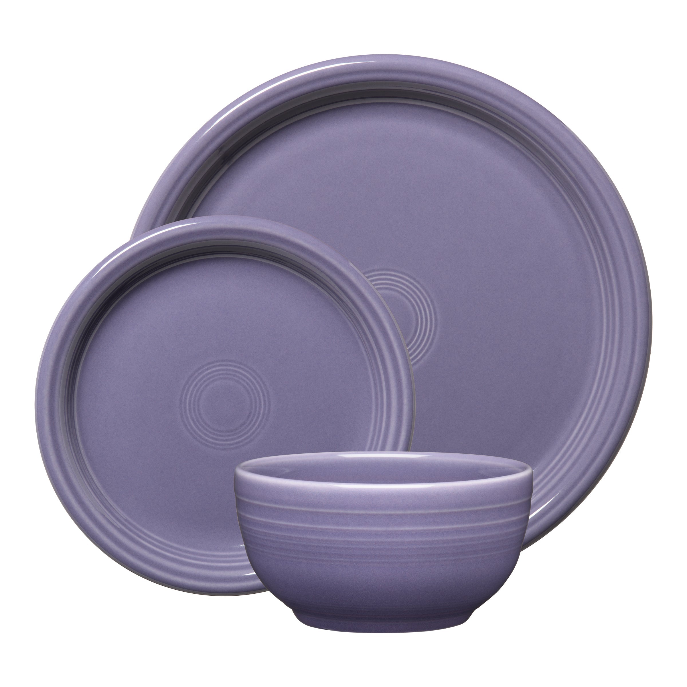 Fiesta China Lavender Bistro Coupe 3-Piece Place Setting, Service for 1