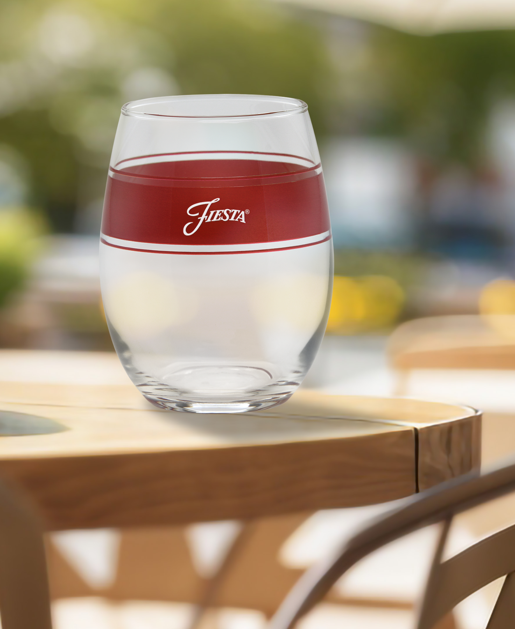 Fiesta China 15 oz. Fiesta® Frame Stemless Wine Scarlet, Set of 4 - Image 2
