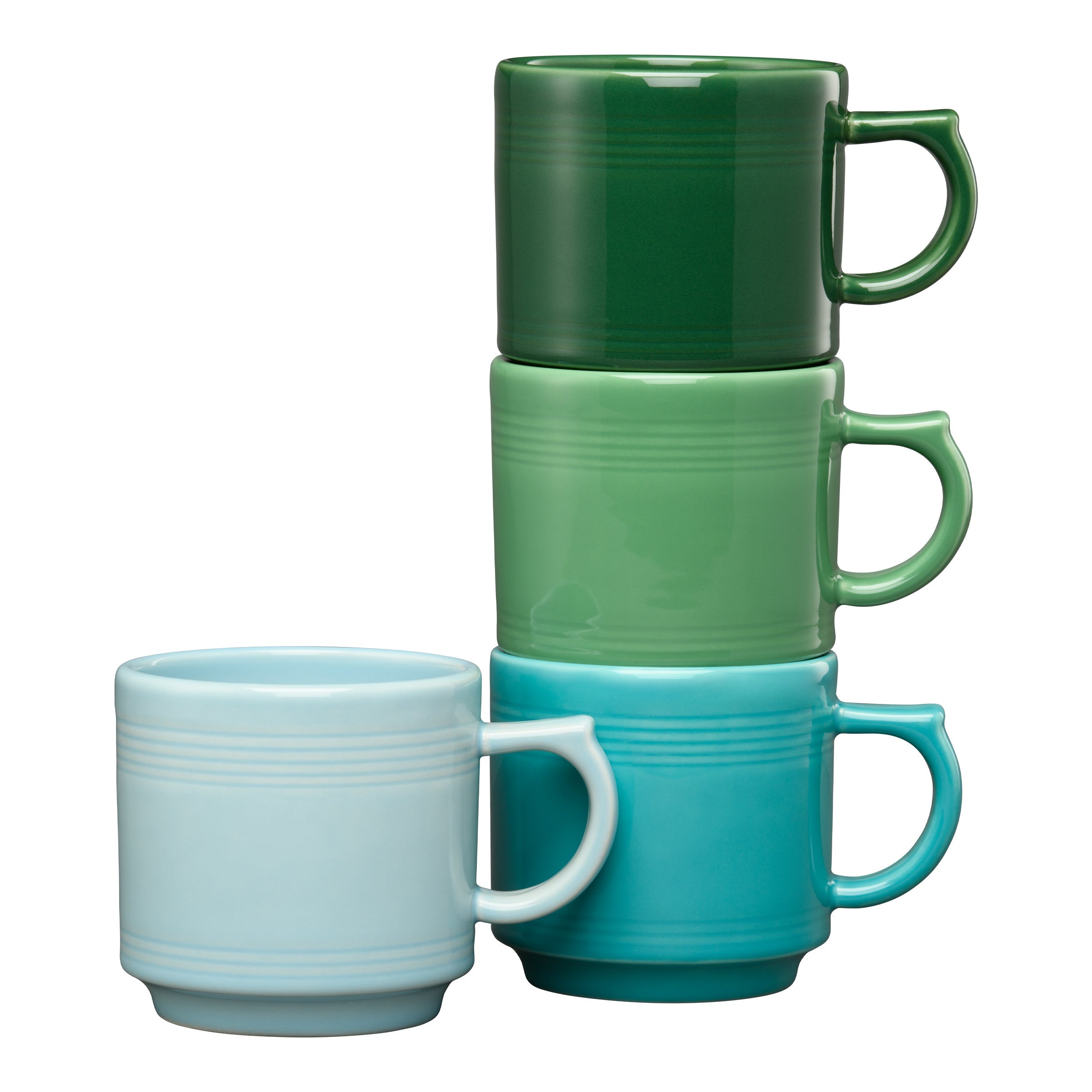 Fiesta China Aegean 16 OZ Set of 4 Mixed Stackable Mug Set