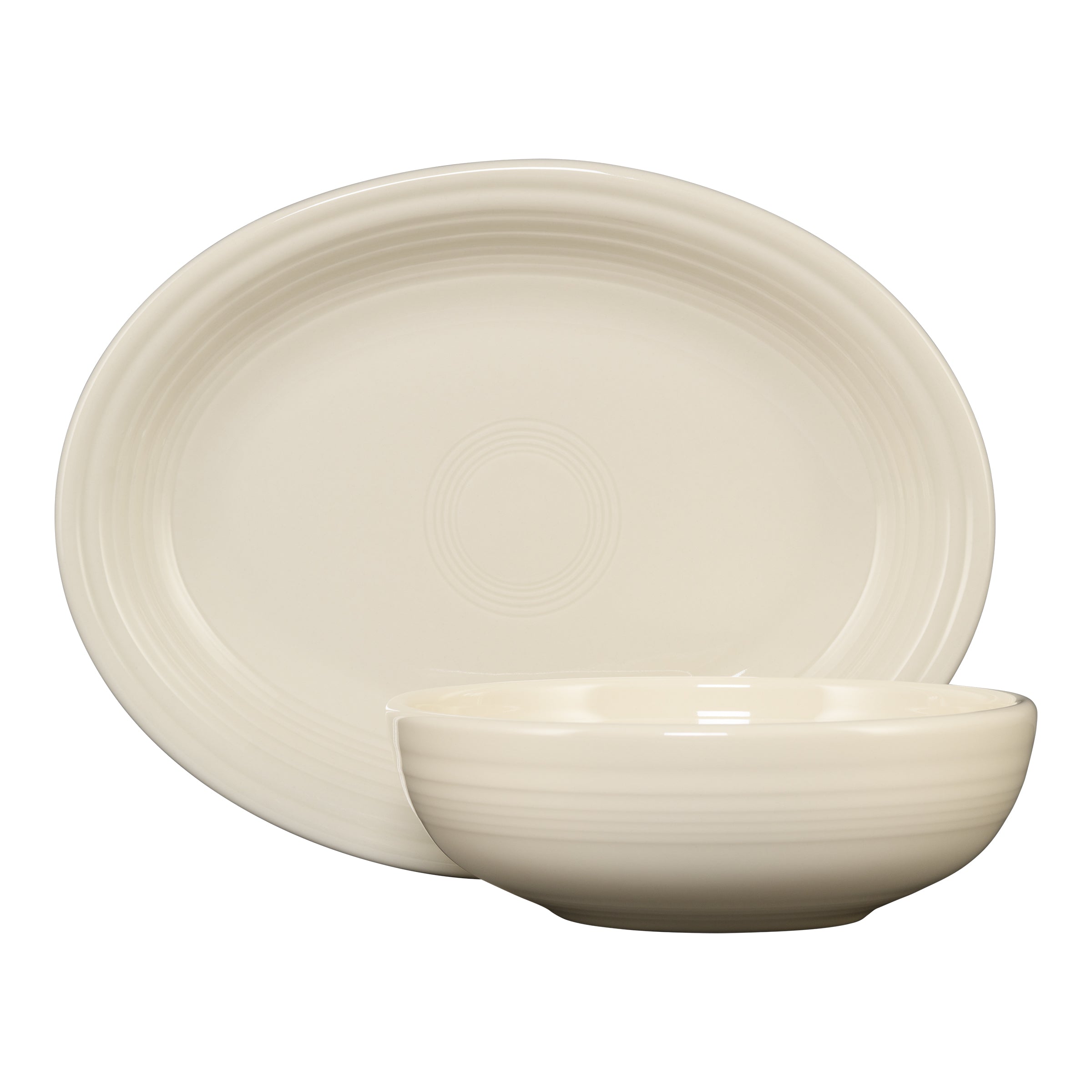 Fiesta China 2-Piece Serve Set 11 5/8 Inch Oval Platter & 38 OZ Bistro Bowl - Image 2